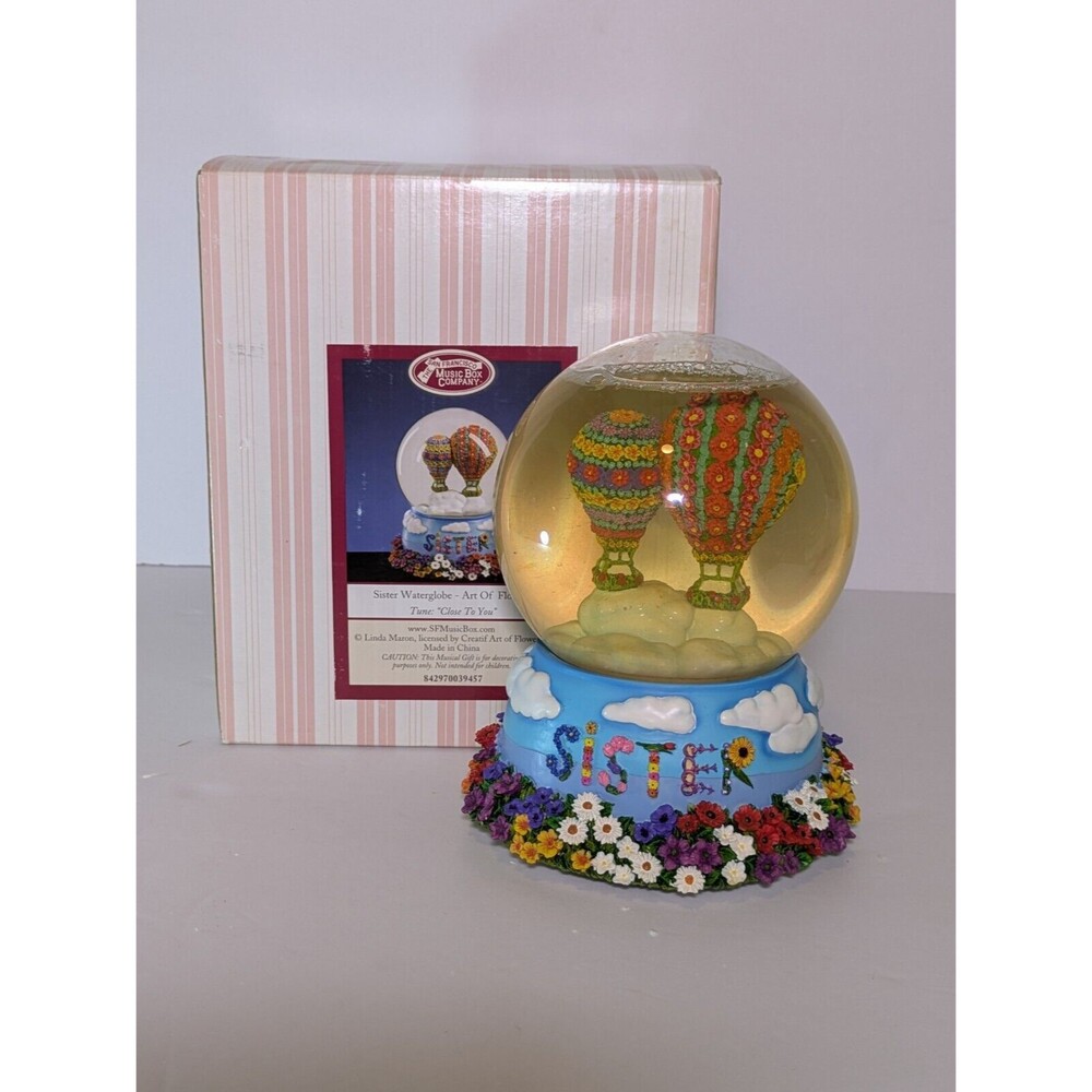 San Francisco Music Box Co. Sister Water globe - Art Of Flowers Close To…